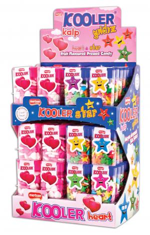 Kooler Heart & Star Shaped Pressed Candy - Box Stand